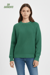 RT WOMENS BASIC GREEN SWEATER - Smgarment's